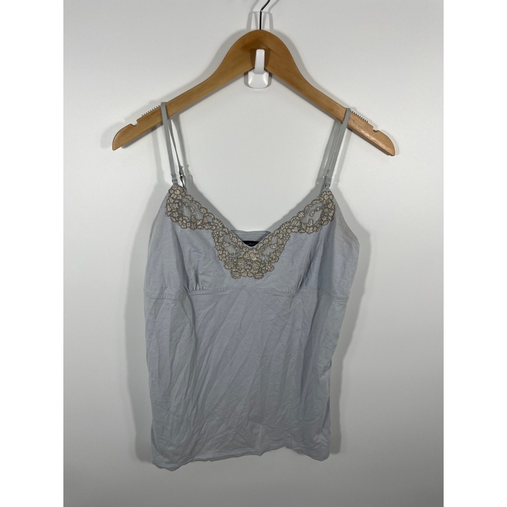 American Eagle Y2K Womens Babydoll Cami Top XL Blue Lace Stretch Layer‎ Feminine